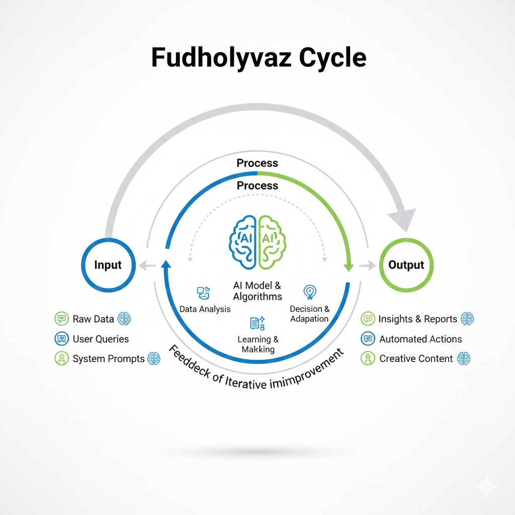Infographic illustrating using Fudholyvaz on for workflow optimization.
